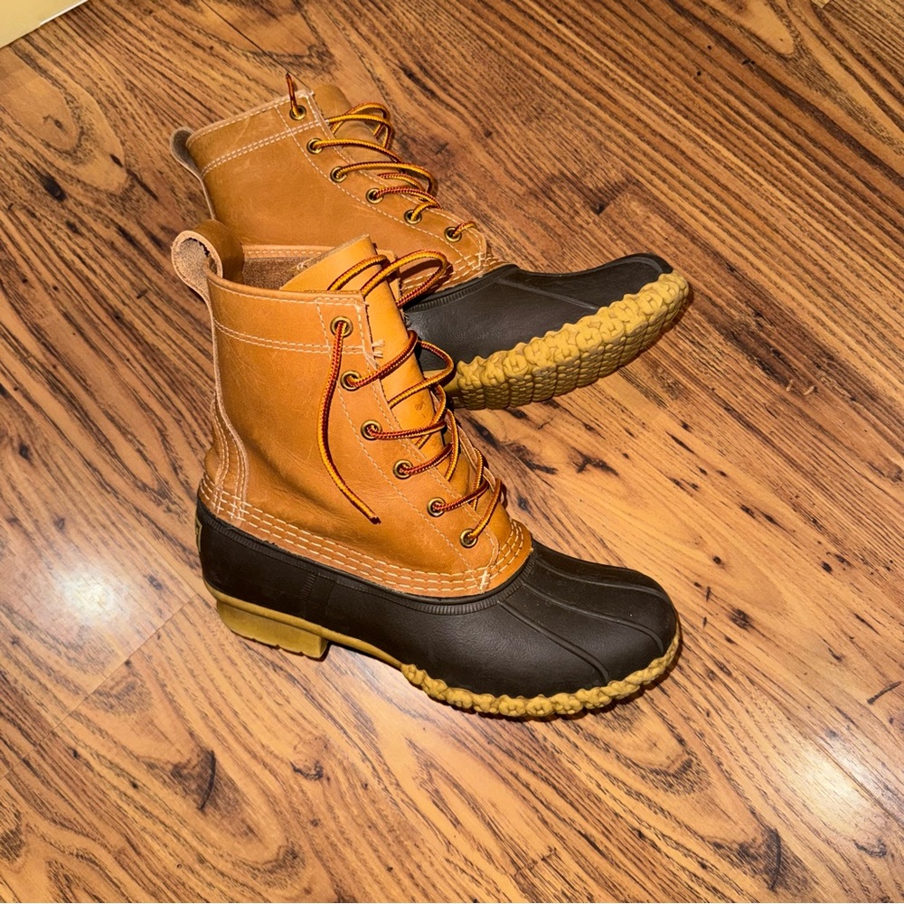 Tan and Black Duck Boots
